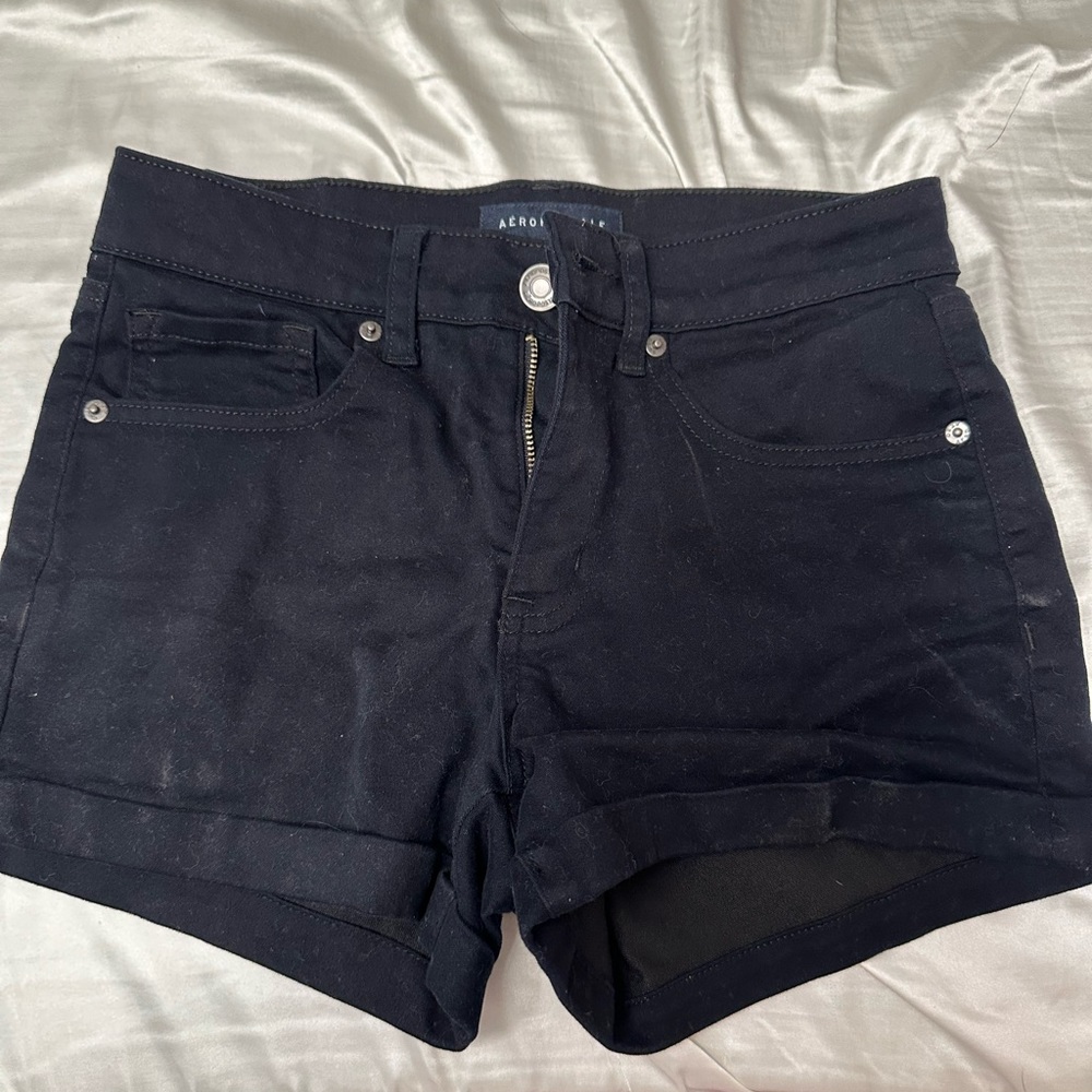 Aéropostale High Rise MIDI Black Jean shorts